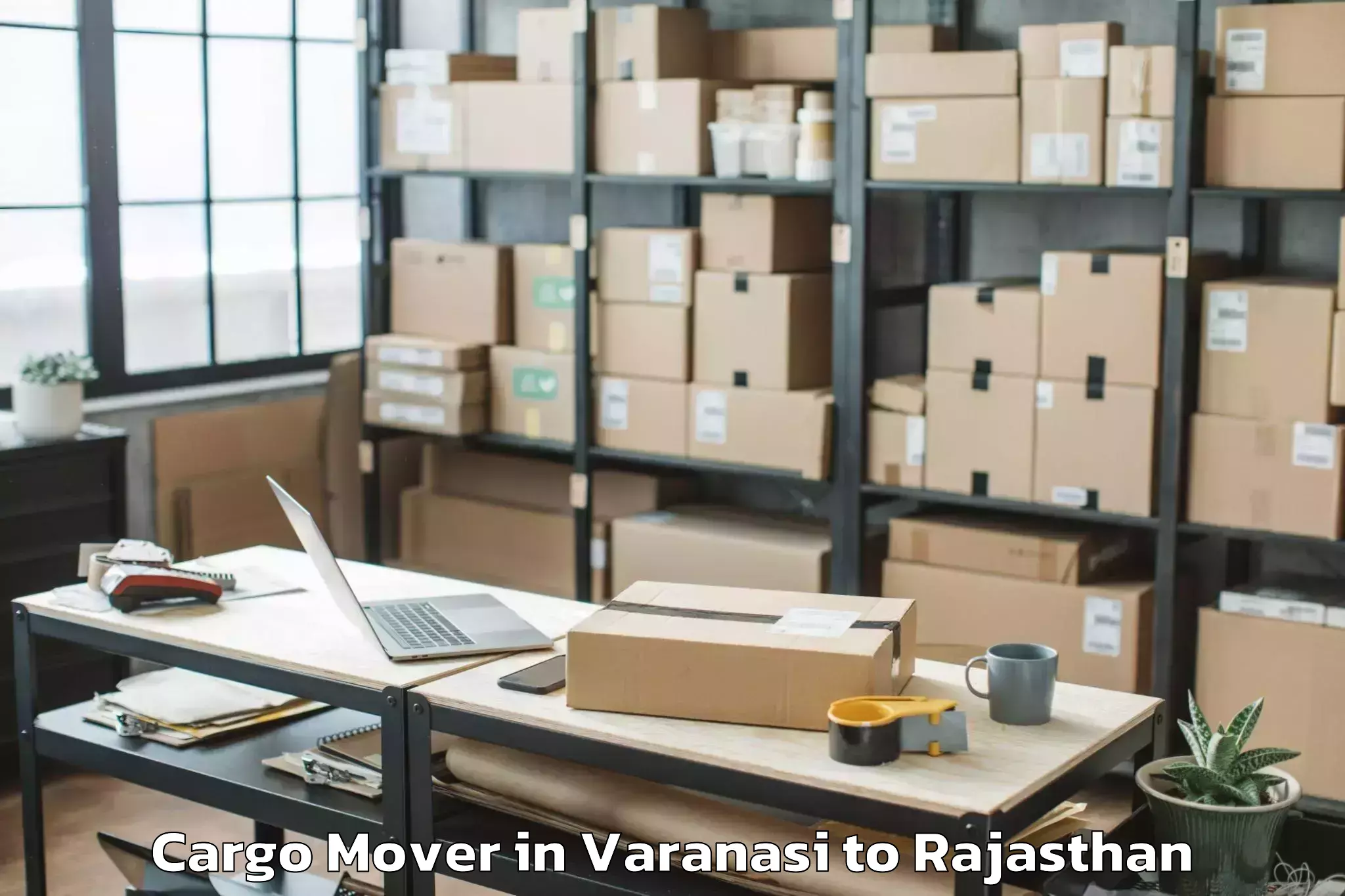 Top Varanasi to Opjs University Churu Cargo Mover Available